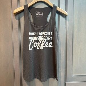 Chin Up Apparel Charcoal Coffee Workout Tank